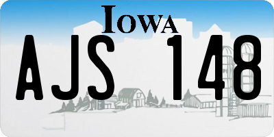 IA license plate AJS148
