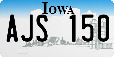 IA license plate AJS150