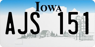 IA license plate AJS151