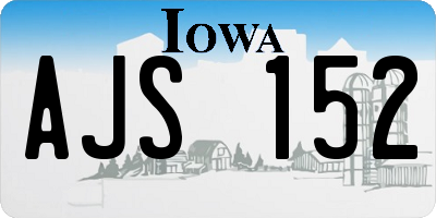 IA license plate AJS152