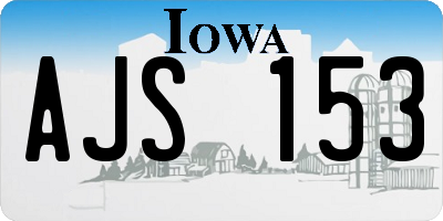 IA license plate AJS153