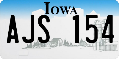 IA license plate AJS154