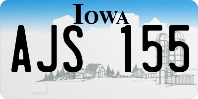 IA license plate AJS155