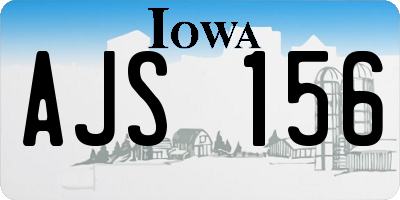 IA license plate AJS156