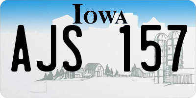 IA license plate AJS157