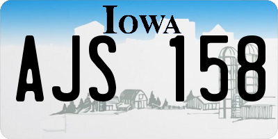 IA license plate AJS158