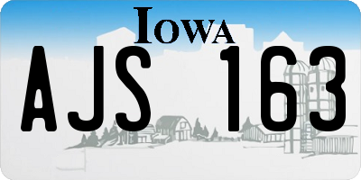 IA license plate AJS163
