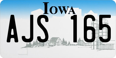 IA license plate AJS165