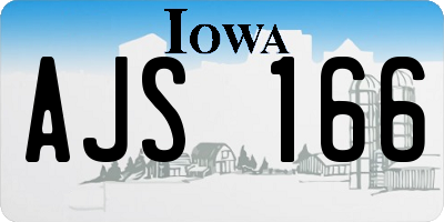 IA license plate AJS166