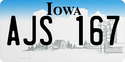 IA license plate AJS167
