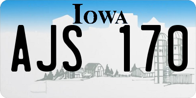 IA license plate AJS170