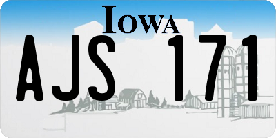 IA license plate AJS171