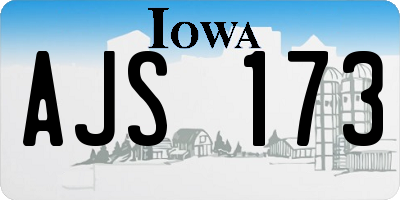 IA license plate AJS173