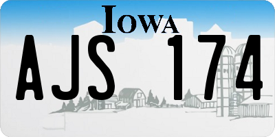 IA license plate AJS174