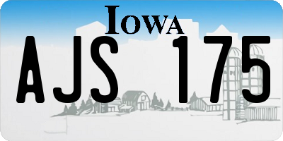 IA license plate AJS175