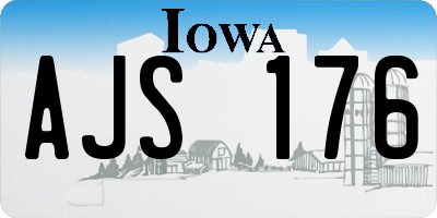 IA license plate AJS176