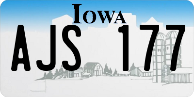 IA license plate AJS177