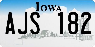 IA license plate AJS182