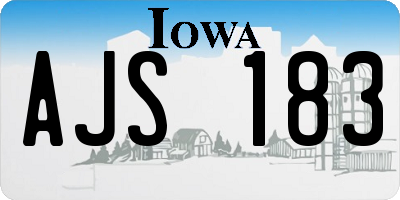 IA license plate AJS183