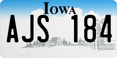 IA license plate AJS184