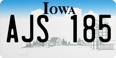 IA license plate AJS185