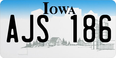 IA license plate AJS186