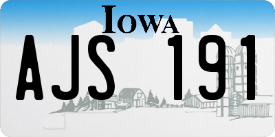 IA license plate AJS191