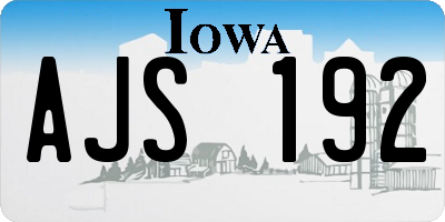 IA license plate AJS192