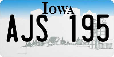 IA license plate AJS195