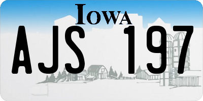 IA license plate AJS197