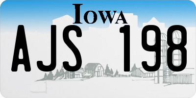 IA license plate AJS198