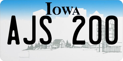 IA license plate AJS200