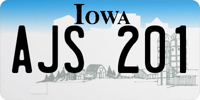 IA license plate AJS201
