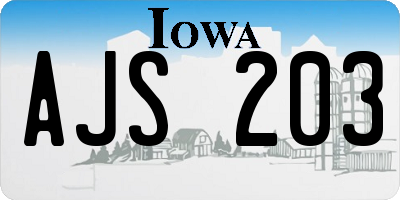 IA license plate AJS203