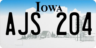 IA license plate AJS204