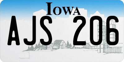 IA license plate AJS206