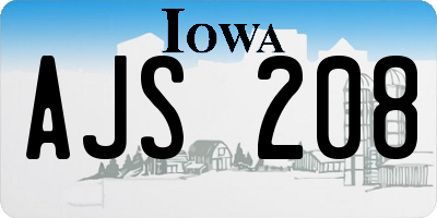 IA license plate AJS208