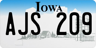IA license plate AJS209