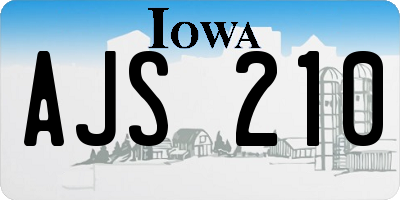 IA license plate AJS210