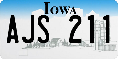 IA license plate AJS211