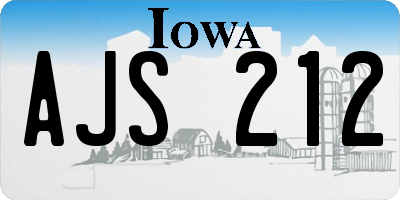 IA license plate AJS212