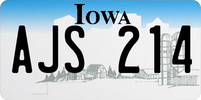 IA license plate AJS214