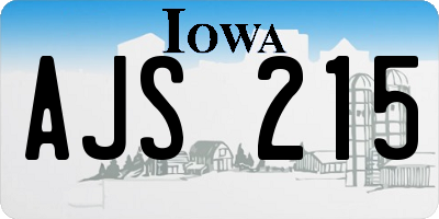 IA license plate AJS215
