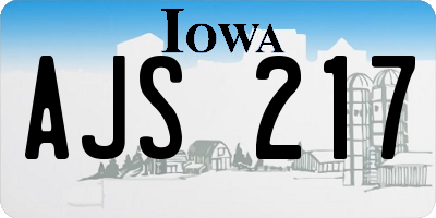 IA license plate AJS217