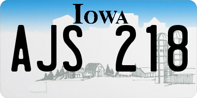 IA license plate AJS218