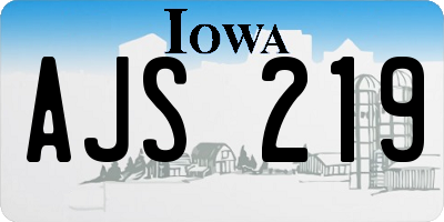 IA license plate AJS219