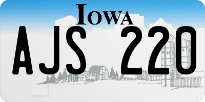 IA license plate AJS220