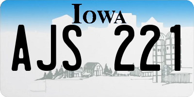 IA license plate AJS221
