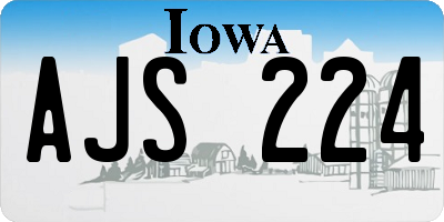 IA license plate AJS224