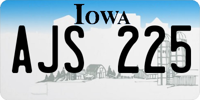 IA license plate AJS225